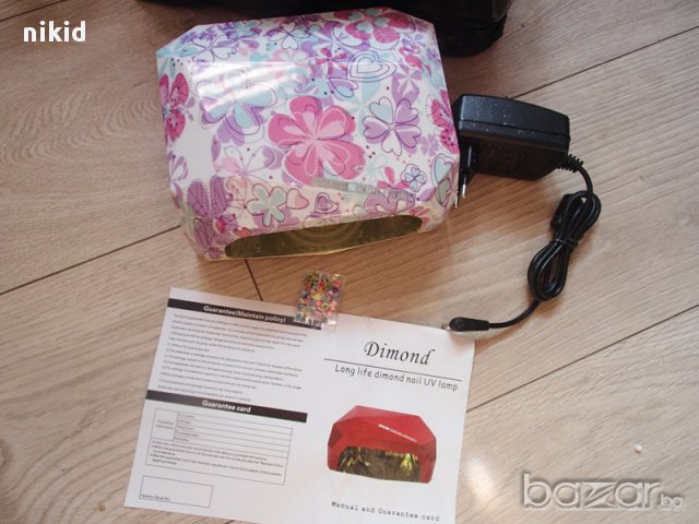 36W комбинирана UV & LED лампа  диамант троен таймер бяла на цветя за нокти маникюр, снимка 3 - Продукти за маникюр - 15081821