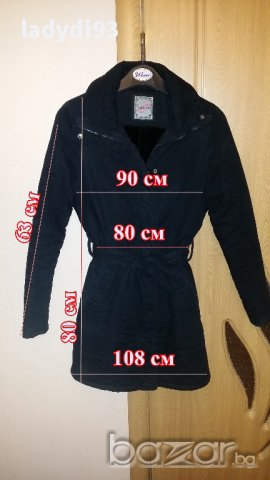 Черно подплатено палто , снимка 2 - Палта, манта - 16038439
