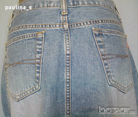Уникална дънкова пола с асиметричен волан ”Cross Jeans” The original brand, снимка 4 - Поли - 15125425