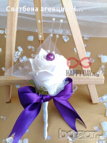 Сватбени бутониери - бутониера за ревер Роуз, снимка 5 - Кетъринг - 14769926