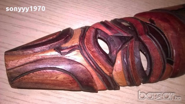 Африканска дървена маска-28х8см-внос швеицария, снимка 6 - Антикварни и старинни предмети - 17393806