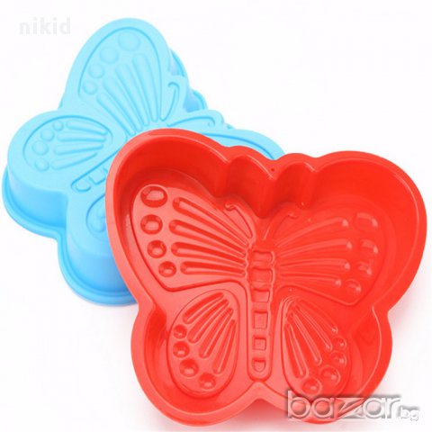 пеперуда средна силиконова форма тава направа кекс торта желиран сладкиш шоколад гипс