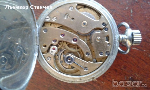 Джобен сребърен швейцарски часовник Argentan, снимка 4 - Джобни - 17775553