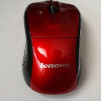 Червена USB мишка Lenovo, снимка 2 - Клавиатури и мишки - 25888607