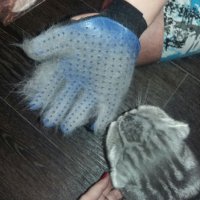 Ръкавица ръкавици за събиране на косми масаж на домашни любимци котки кучета, снимка 6 - За кучета - 21747822