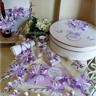 Комплект за кръщене с подаръчета - ангелчета в лилаво с пеперуди, снимка 1 - Подаръци за кръщене - 16465779