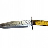 Огромен гравиран ловен нож 23 х 38см (елен), снимка 2 - Ножове - 21668369