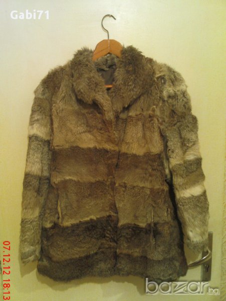 Палто дамско от заешки кожи отлична ръчна изработка...не се скуби, снимка 1