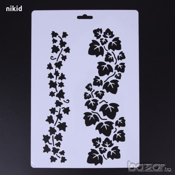 листа бръшлян шаблон стенсил спрей за торта украса кекс декорация с пудра захар, снимка 1