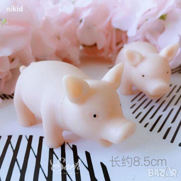 Прасе прасенце гумено с пищялка играчка и украса за торта играчка фигурка, снимка 1