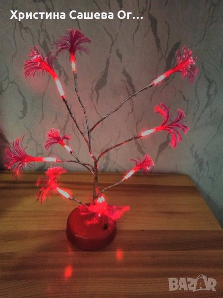 Нощна лампа цвете  Материал: PVC  Размер: 25 см, снимка 1