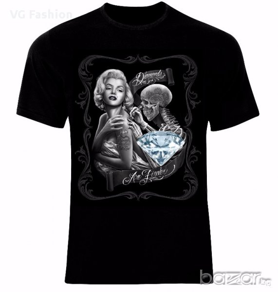 Marilyn Monroe Diamonds Are Forever Skeleton Skull Тениска Мъжка/Дамска S до 2XL, снимка 1