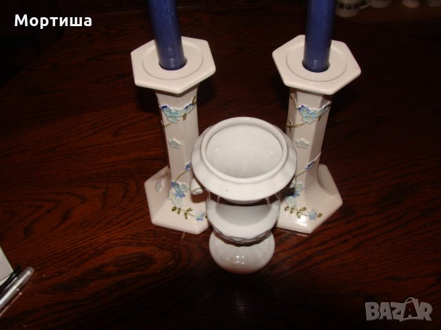  Английски порцеланови свещници , снимка 5 - Декорация за дома - 21628080