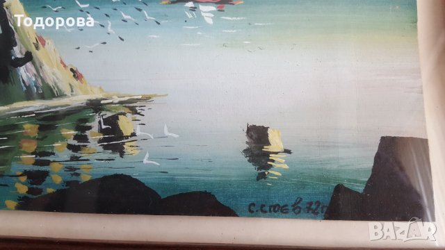 Стар авторски акварел, снимка 3 - Антикварни и старинни предмети - 22455827