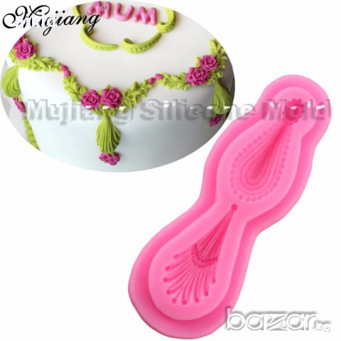 2 капковидни висулки висулка силиконов молд декор украса торта фондан гипс сапун тесто отливка, снимка 2 - Форми - 17552656