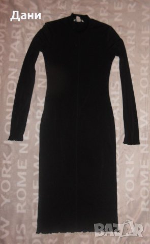 Черна дълга рокля по- тялото H&M, снимка 7 - Рокли - 24103944