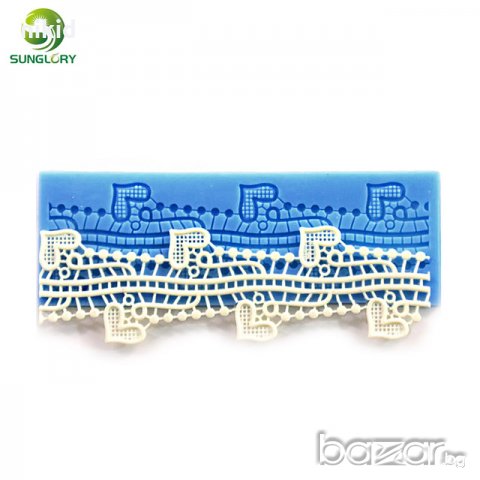 2 реда и сърца подложка силиконов молд захарна дантела за гъмпейст 