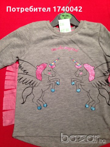 нова блуза с дълъг ръкав за 9-12 мес. и 18-24мес. , снимка 2 - Бебешки блузки - 20861418