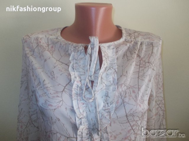 Риза екрю с шарка H & M,   M размер, снимка 2 - Ризи - 20585109