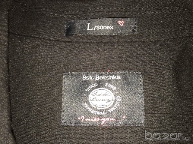 Дамско сако BERSHKA оригинал, размер L, черно с цикламен хастар , НОВО!!, снимка 6 - Сака - 16785218