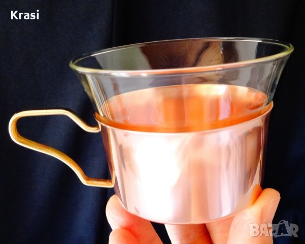 Немска медна чаша,термостъкло. 