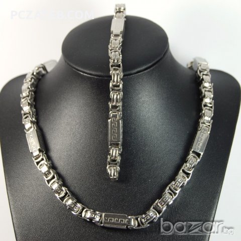 Комплект ланец и гривна от медицинска стомана тип Версаче 88, снимка 1