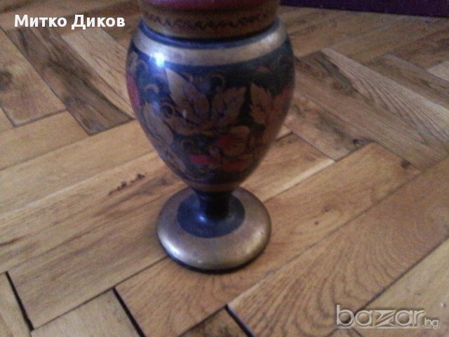 Дървена руска ваза, снимка 2 - Вази - 17822189