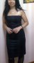 Класическа малка черна рокля изчистен дизайн с цепка отзад вечерна официална рокля бална черна рокля, снимка 12