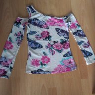Розова или бяла блуза без рамо, снимка 2 - Тениски - 14203673