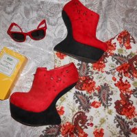 Дамски  червени обувки на платформа Gabriela Juliani, снимка 10 - Ежедневни обувки - 20509800