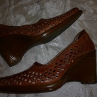Дамски кафеви обувки на лека платформа , снимка 4 - Сандали - 18639637