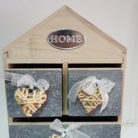 Декоративни дървени кутии с чекмеджета за ключове, снимка 1 - Закачалки - 24927070