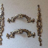 Царска старинна барокова луксозна брава от месинг-шилд ,ретро дръжка, винтидж обков, снимка 4 - Декорация за дома - 22329439