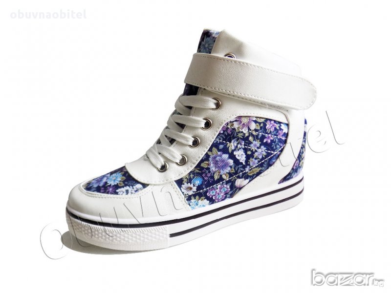 ЛИКВИДАЦИЯ!!!  Дамски Кецове Със Скрита Платформа Floral Sneakers, снимка 1