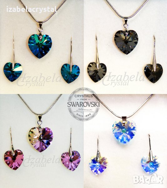 Сваровски Обеци,Колиета Комплекти"heart''SWAROVSKI ®, снимка 1