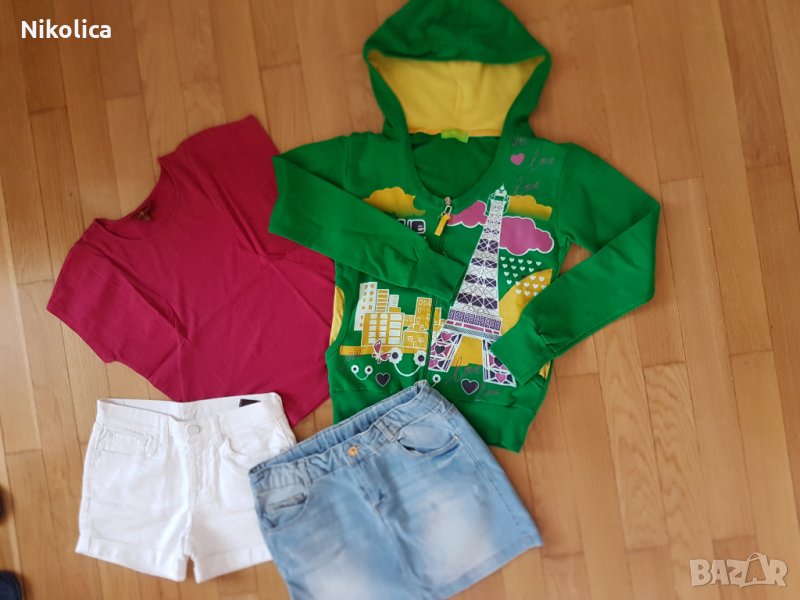 Детска дънкова пола Zara,къс панталон "7 for Mankind",блуза "7 for Mankind", суичър,14 г.момиче, снимка 1