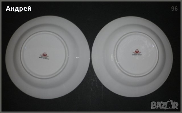  Комплект дълбоки порцеланови чинии,красиво инкрустирани, снимка 2 - Чинии - 23098568