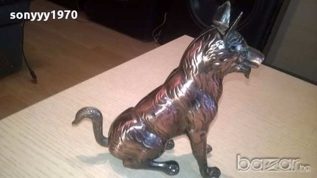 Куче/вълк-метална запалка-17/17/6см-внос швеицария, снимка 8 - Антикварни и старинни предмети - 16160595