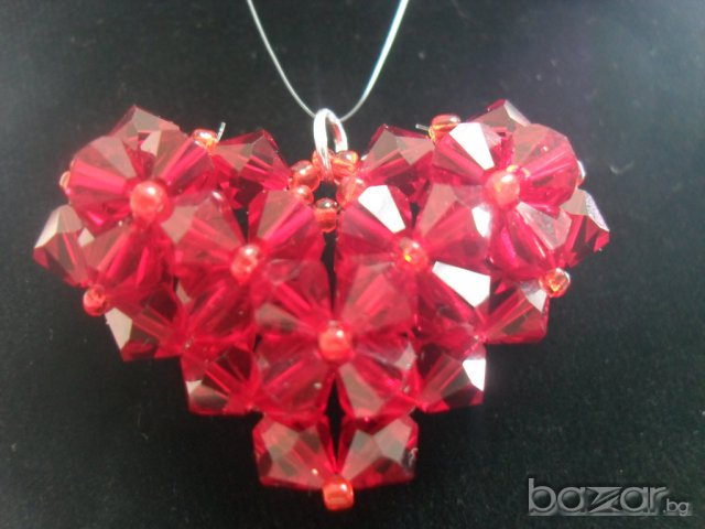 Сърце с кристали Сваровски 002, снимка 10 - Колиета, медальони, синджири - 7419570