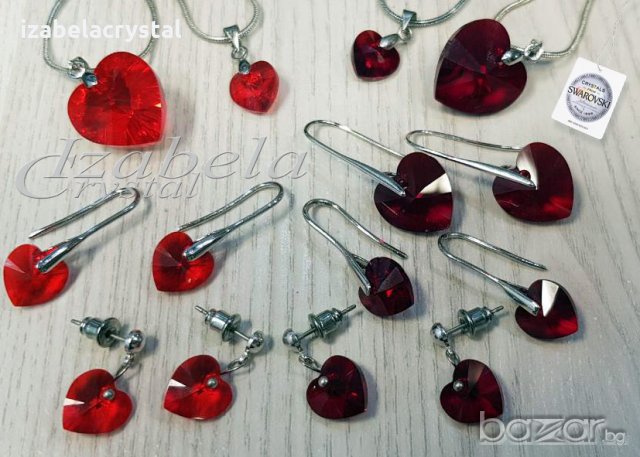 Сваровски Обеци,Колиета Комплекти"heart'' Crystals from SWAROVSKI®, снимка 2 - Бижутерийни комплекти - 6452351