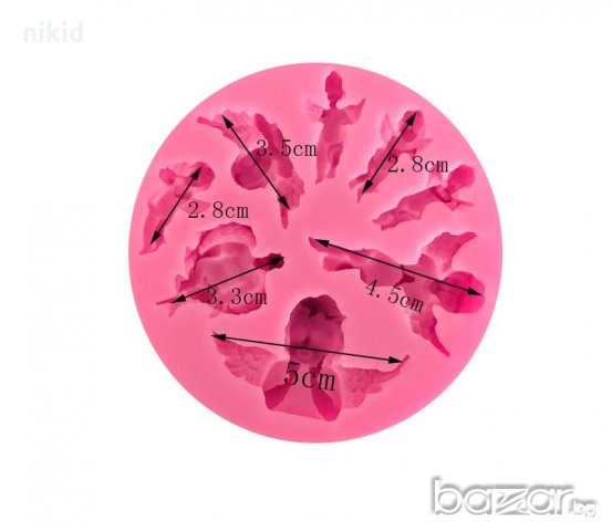 8 ангела ангели ангел силиконов молд форма декорация торта фондан сладки мъфини гипс шоколад кръщене, снимка 2 - Форми - 21406294