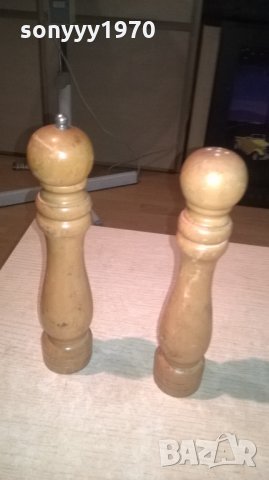 дървени прибори за сол и пипер-27х6см-внос швеицария, снимка 2 - Прибори за хранене, готвене и сервиране - 26049524