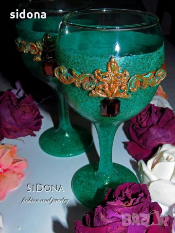 Комплект чаши "Изумруд", снимка 6 - Подаръци за рожден ден - 24465306