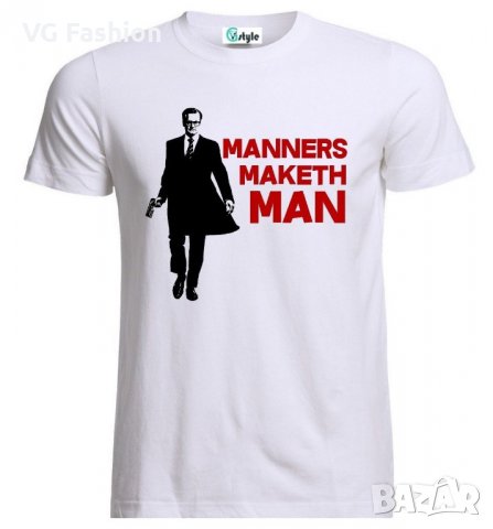 Мъжка тениска Kingsman The Golden Circle Manners Maketh Man Statesman Whiskey, снимка 1