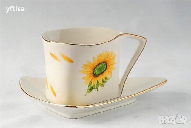 Чаши за кафе и чай фин порцелан с чинийка, снимка 2 - Чаши - 23043738
