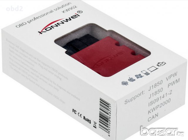 Професионален Konnwei® ELM327 on/off интерфейс за диагностика на автомобили OBD2, 100% универсален, снимка 6 - Аксесоари и консумативи - 10270521