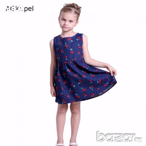 детска бебешка рокля на черешки ръст 90, снимка 6 - Бебешки рокли - 15679205