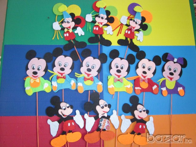 Ръчно изработени Мики Мауси от филц