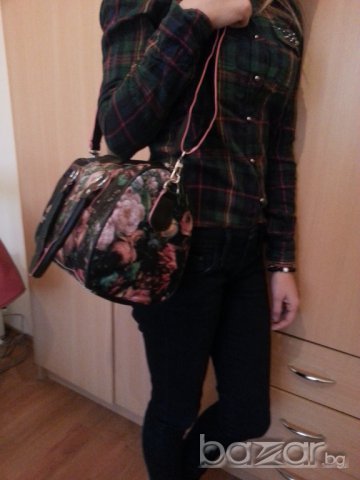 Дамска чанта с порфейл с цвятя красива стилна модерна, снимка 6 - Портфейли, портмонета - 7162908