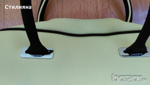 Lacoste оригинална дамска жълта чанта от PVC, снимка 6 - Чанти - 18393840